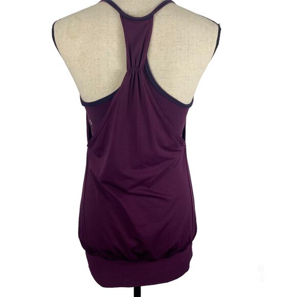 Lululemon No Limits Tank Top Plum Hyper Stripe Athletic Built in Bra Womens - Picture 3 of 12